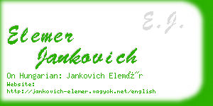 elemer jankovich business card